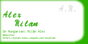 alex milan business card
